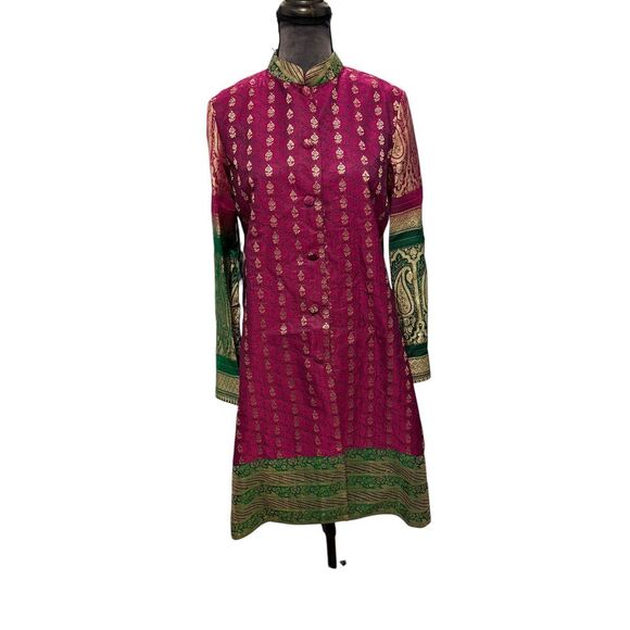 Other - Traditional Magenta & Green Embroidered Kurti Dress